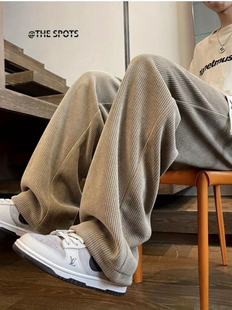 

Американский Sle, модные мужские широкие брюки, осень-весна, тяжелые свободные прямые повседневные вельветовые брюки, молодежная мода