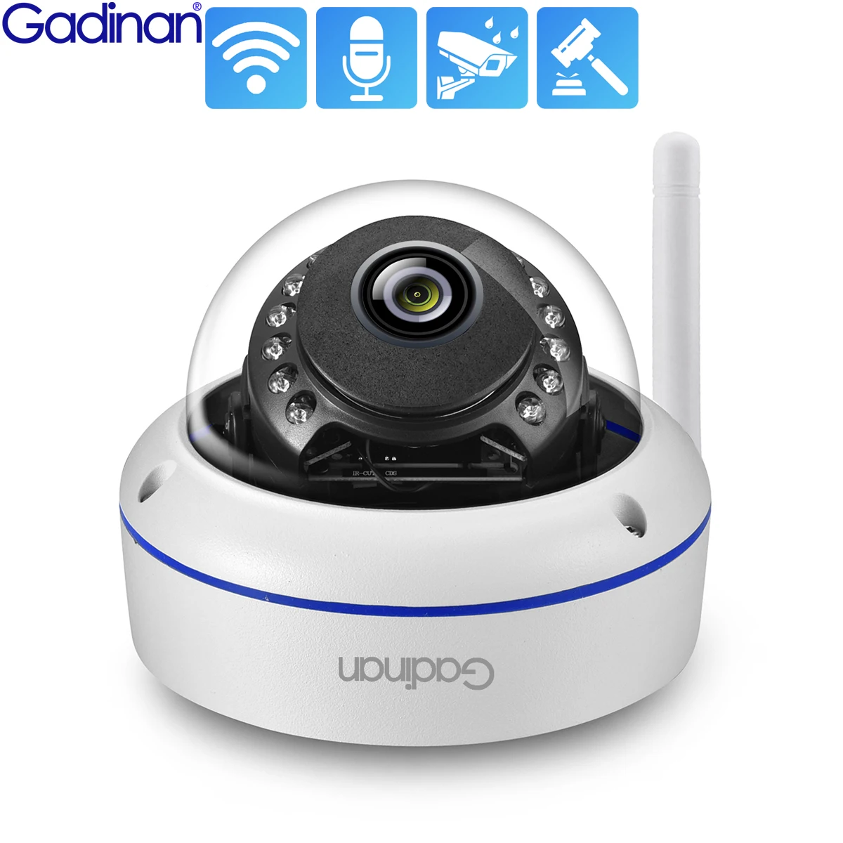 

Gadinan 5MP Security IP Camera Audio Wifi 2.8mm Dome Metal 3MP Wireless Outdoor Surveillance CCTV Built-in SD TF Card Slot iCSee