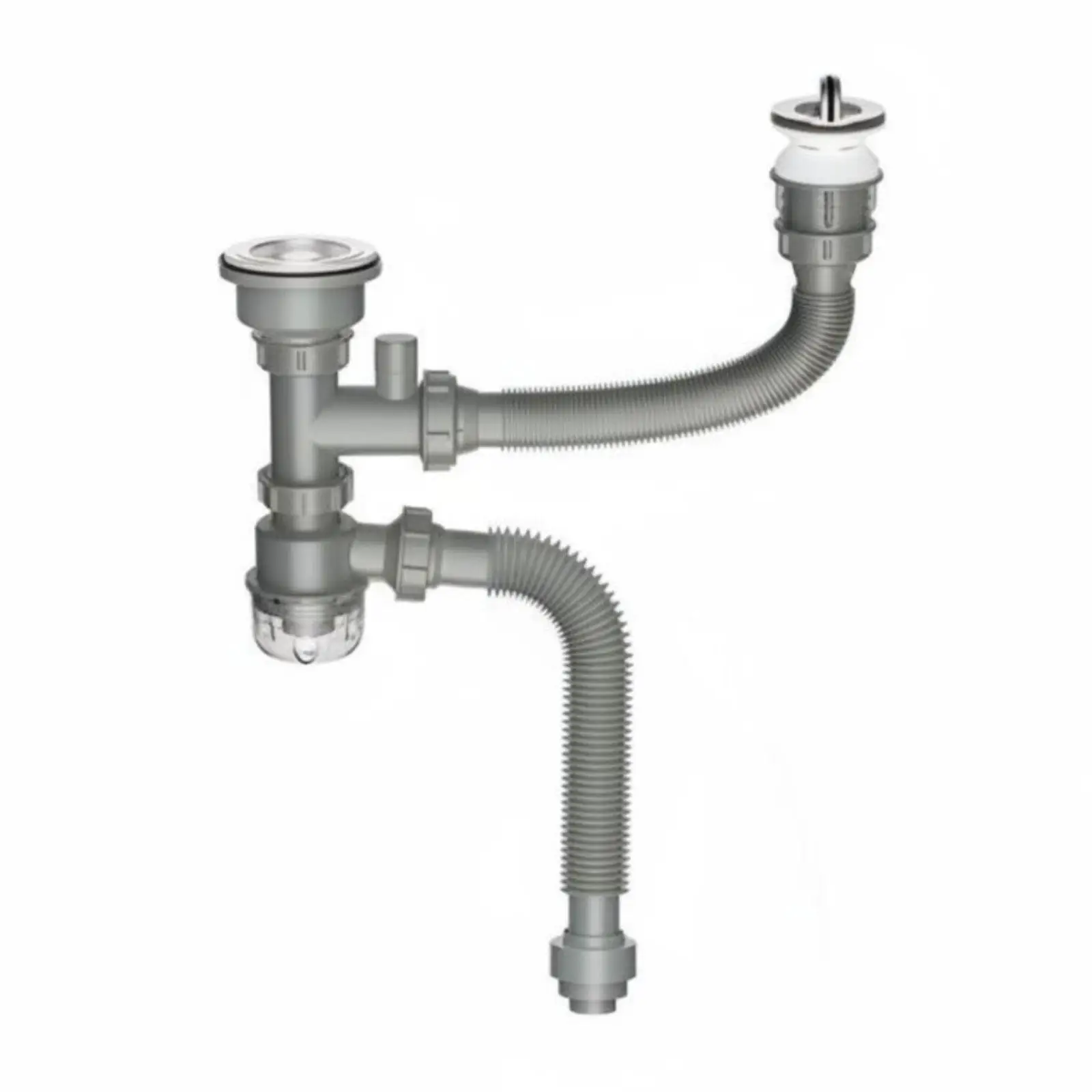Plumbing Supplies Dual Sink Drain Kit Odor Blocking Durable for Laundry