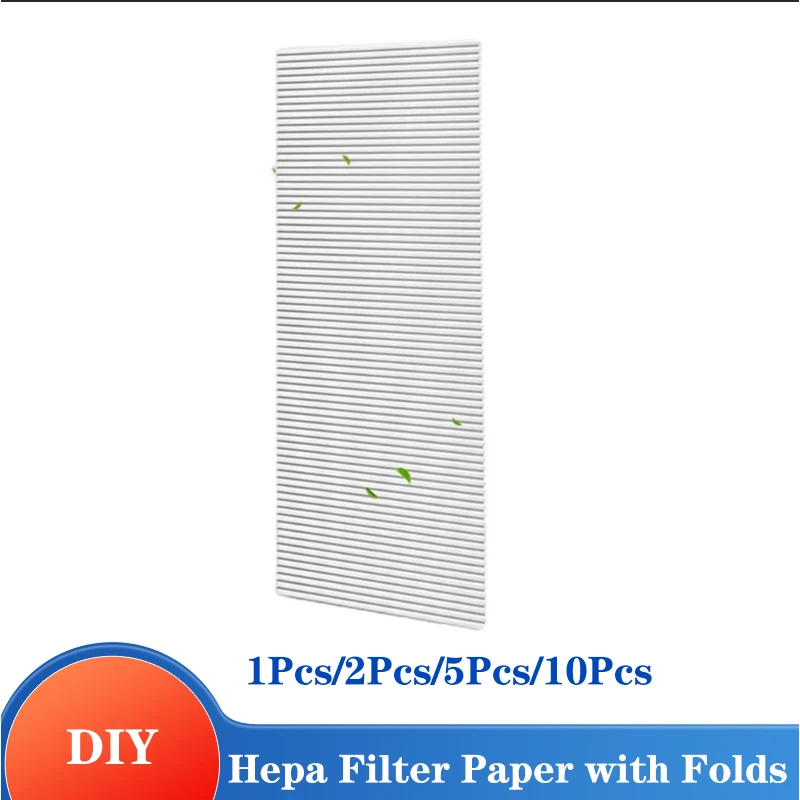 DIY Hepa Filter Paper with Folds 16mm Heights Screen Homemade Car Air Purifier Air Conditioning Dust Net Cotton Pm2.5 Air Clean