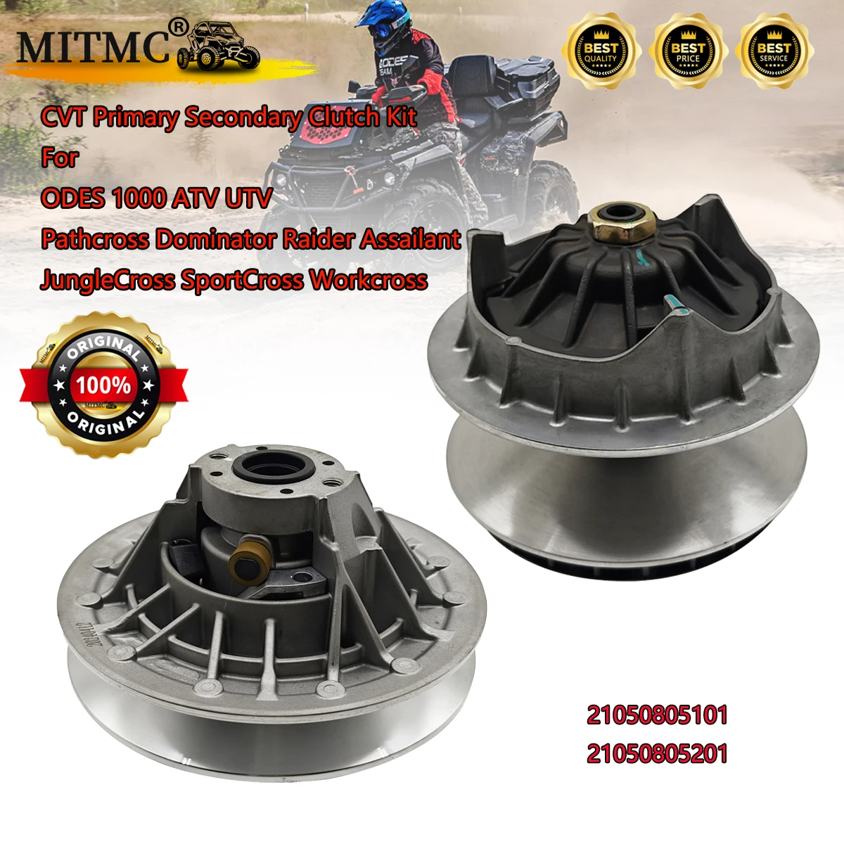CVT Primary Secondary Clutch Kit For ODES 1000 Pathcross Dominator Raider Assailant Jungle Work ATV UTV 21050805101 21050805201