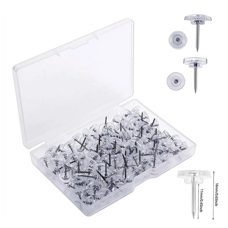 50/100/150 ชิ้นแบนหัว Push Pins เกียร์ Pushpin แผนที่ Pin สำหรับ Bulletin Board