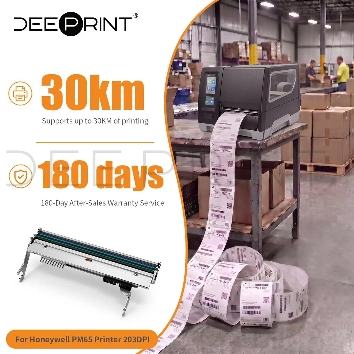 203DPI Thermal Printhead for Honeywell PM65 Barcode Label Printers Print Head PM65-TPH-203 | 3-Month Warranty