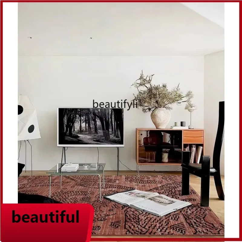 

F132 Medieval wool carpet living room retro red coffee table carpet bedroom bedside blanket