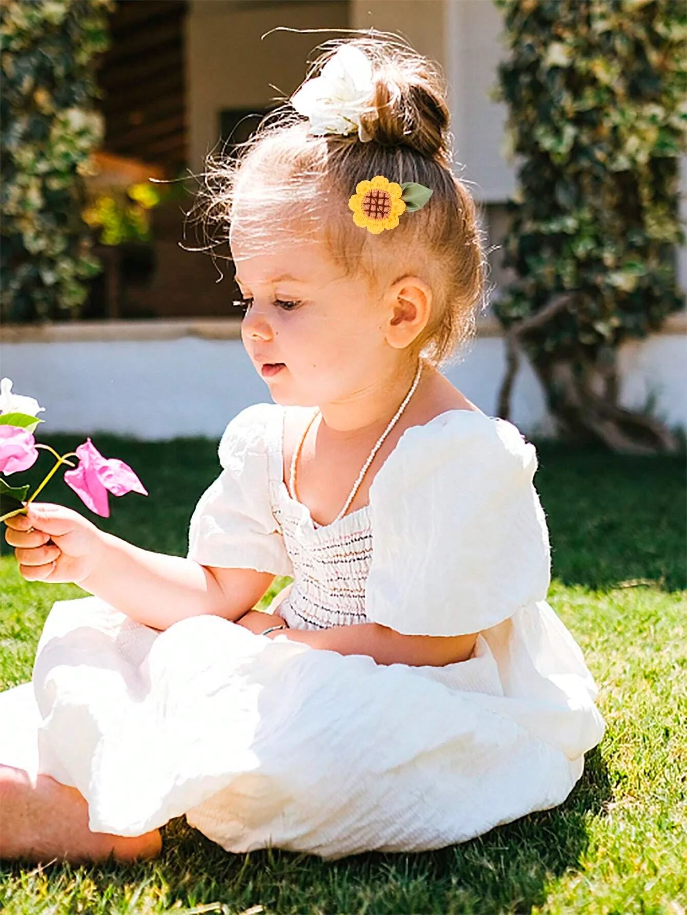 2 PC Children Girls Lovely Hair Clips Decorated with A Sunflower Suitable for Daily Wear Kids Hair Accessories Headwear Hairpin