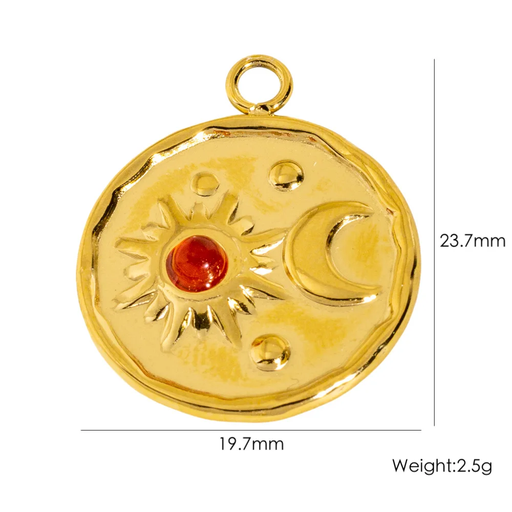 3/2Pcs Stainless Steel 16Style Drip Oil White Shell Natural Stone Zircon Pendant Charms for DIY Necklace Bracelet Jewelry