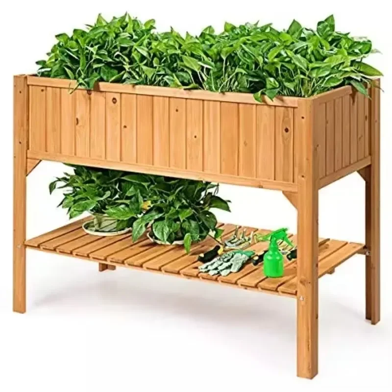 Bamboo Fiber Wooden Square Live Plant Box Pot Natural Eco Friendly Outdoor Indoor Garden Flower/green Plant Floor Chinese Style