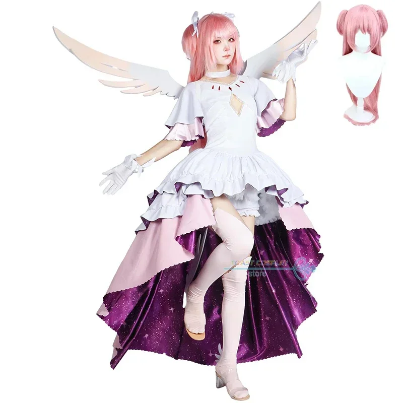 

Аниме Puella Magi Madoka Magica Kaname Косплей Костюм Женщины Хэллоуин Подарки Платье Парик MN12