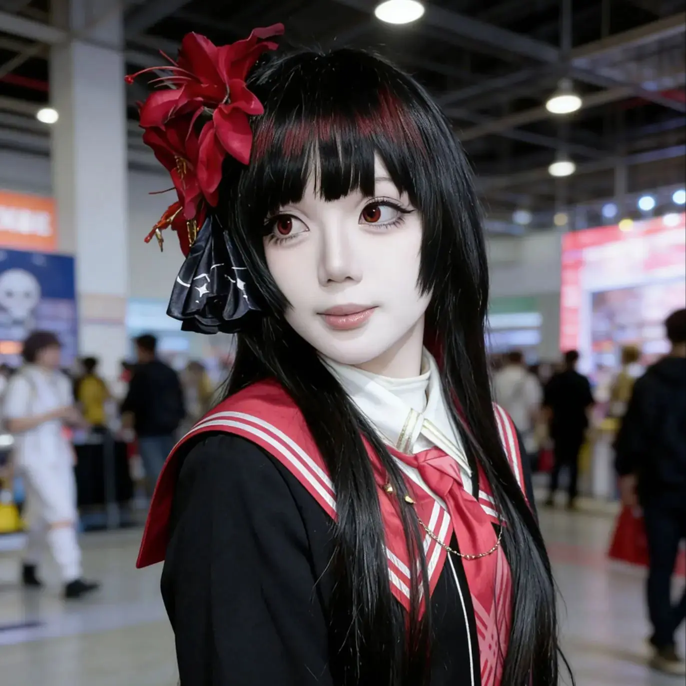 Game Magical Girl Witch Trial Nikaidou Hiro Cosplay Wig 80Cm long black hair Synthetic Wig+Wig cap Party Halloween Wig