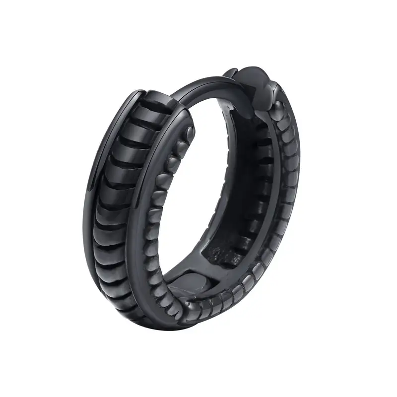 Vnox Stylish Hoop Earrings for Men Boys, Stainless Steel Huggies Earring, Ethnic Punk Rock Male Ear Gifts Jewelry - Image 7