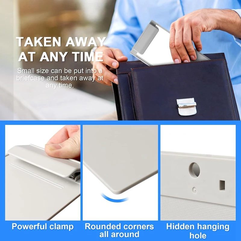 Mini portapapeles de bolsillo tamaño A7, 4 piezas, 9,4X4,6 pulgadas, portapapeles de plástico de perfil bajo para la escuela y la Oficina