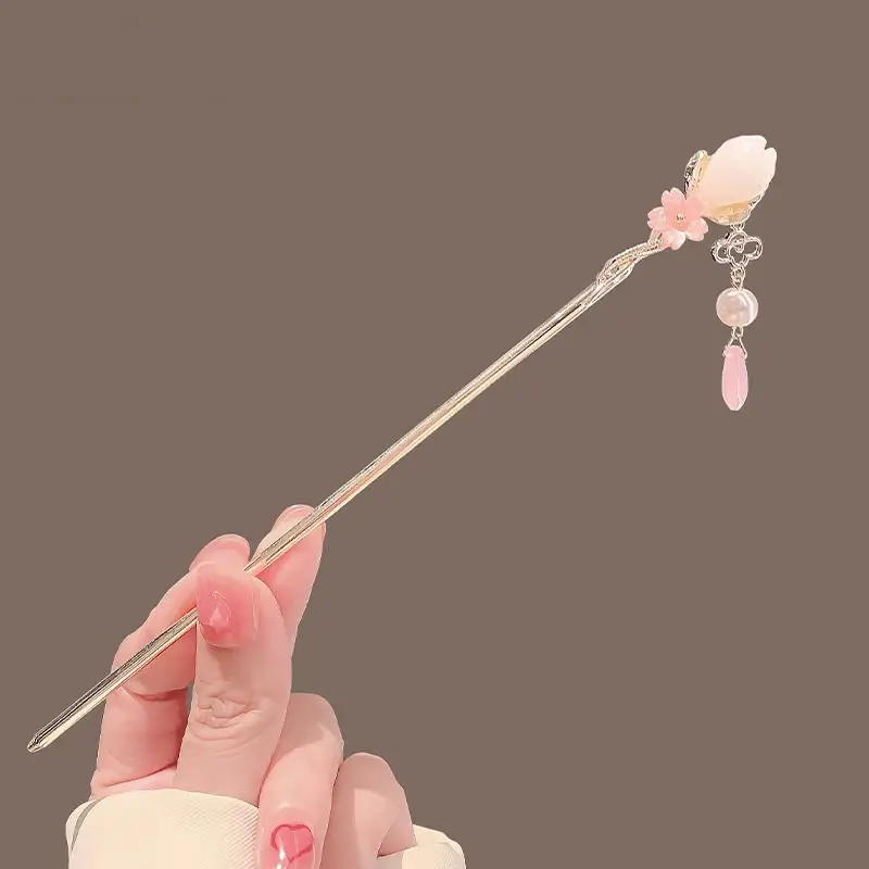 

Цветная глазурованная заколка для волос, женская прогулочная маленькая свежая заколка Hanfu с кисточками, антикварные аксессуары Cheongsam, заколка для волос