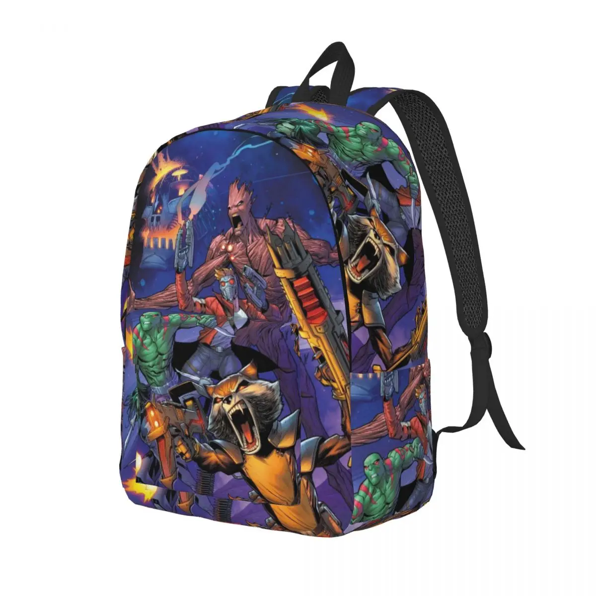 Custom 3D Print Galaxia Wallpaper Canvas Backpack for Boys Girls Guardians of the Galaxy School College Travel Bags