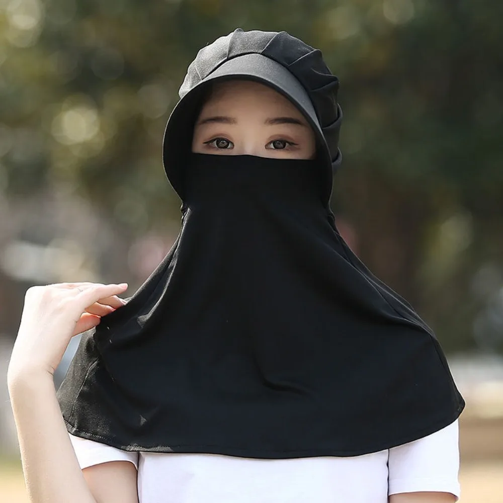 

New Breathable Visor Cap Ice Silk with Shawl Mask Cap Summer Cap Unisex