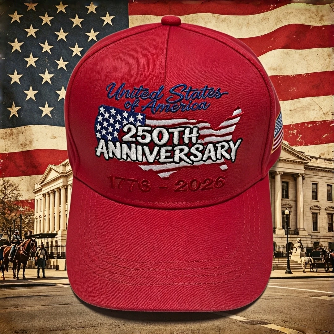 Retro Fashion 1776-2026 Commemorative Edition American Independence 250th Anniversary Flag Embroidered Baseball Cap, Patriotic T