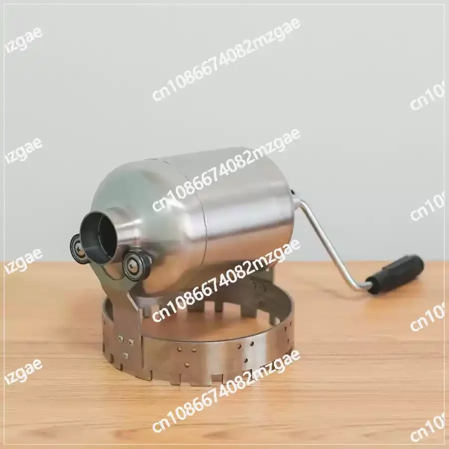 Commercial Coffee Bean Roaster Hand Crank Manual Roasting Machine with Mesh Net for Home Use