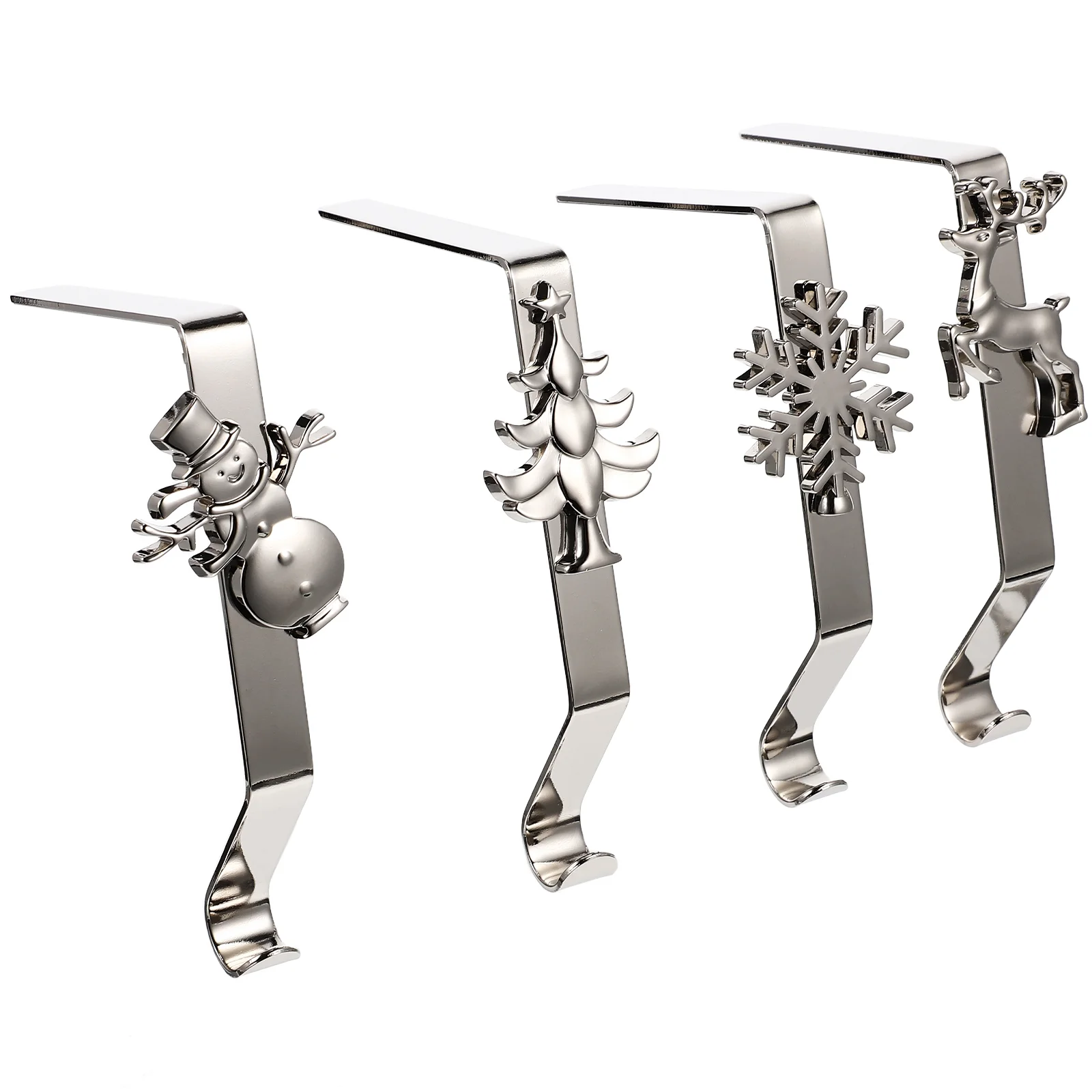 

4 Pcs Modeling Christmas Hook Set Stockings Hooks for Mantle Iron Hangers Decoration