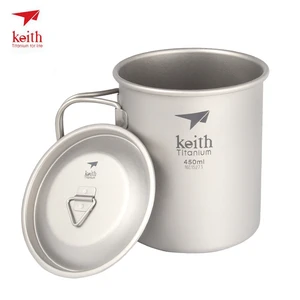 Keith Titaniumbecher mit Klappgriff, Titanium-Wasserbechern, einzelner Wandbecher, Camping-Wanderbecher im Freien, 220 ml-900 ml 6 Hauptverkäufe 900 ml Titan - №6