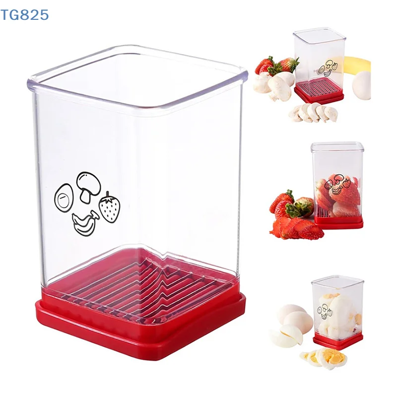 【AN】【AN】New Fruit Vegetable Speed Slicer With Push Plate Manual Cup Cutter Portable Strawberry Slicing Tool Kitchen Accessories