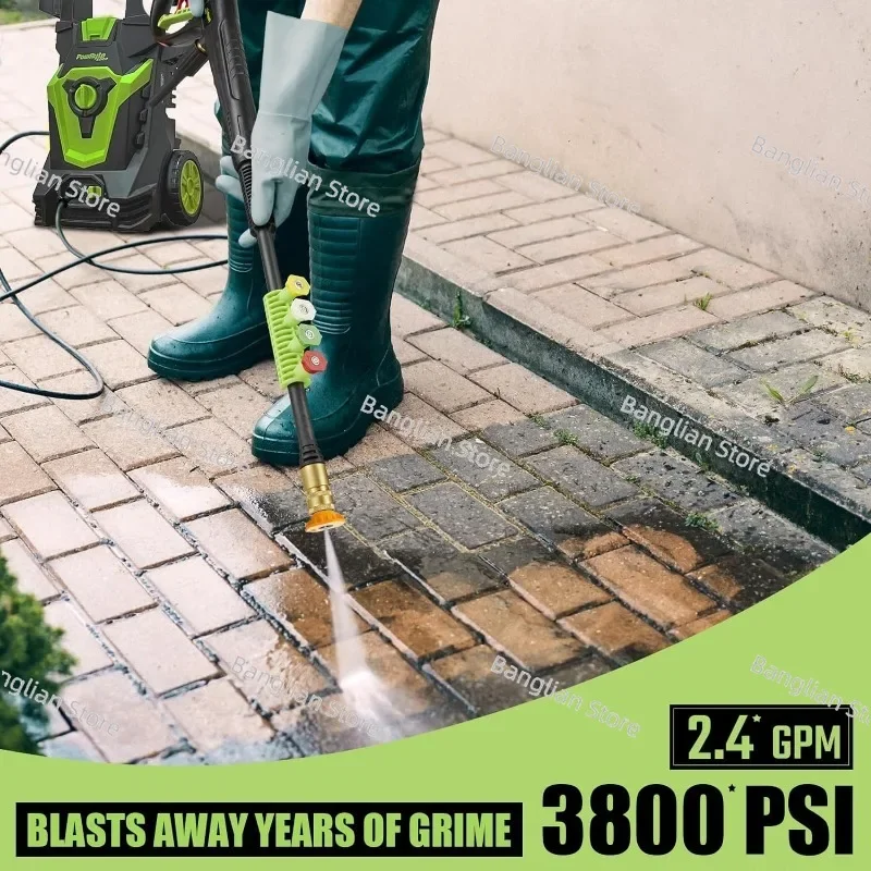 Electric Pressure Washer, Foam Cannon, 4 Different Pressure Tips, Power Washer, 3800 PSI, 2.4 GPM