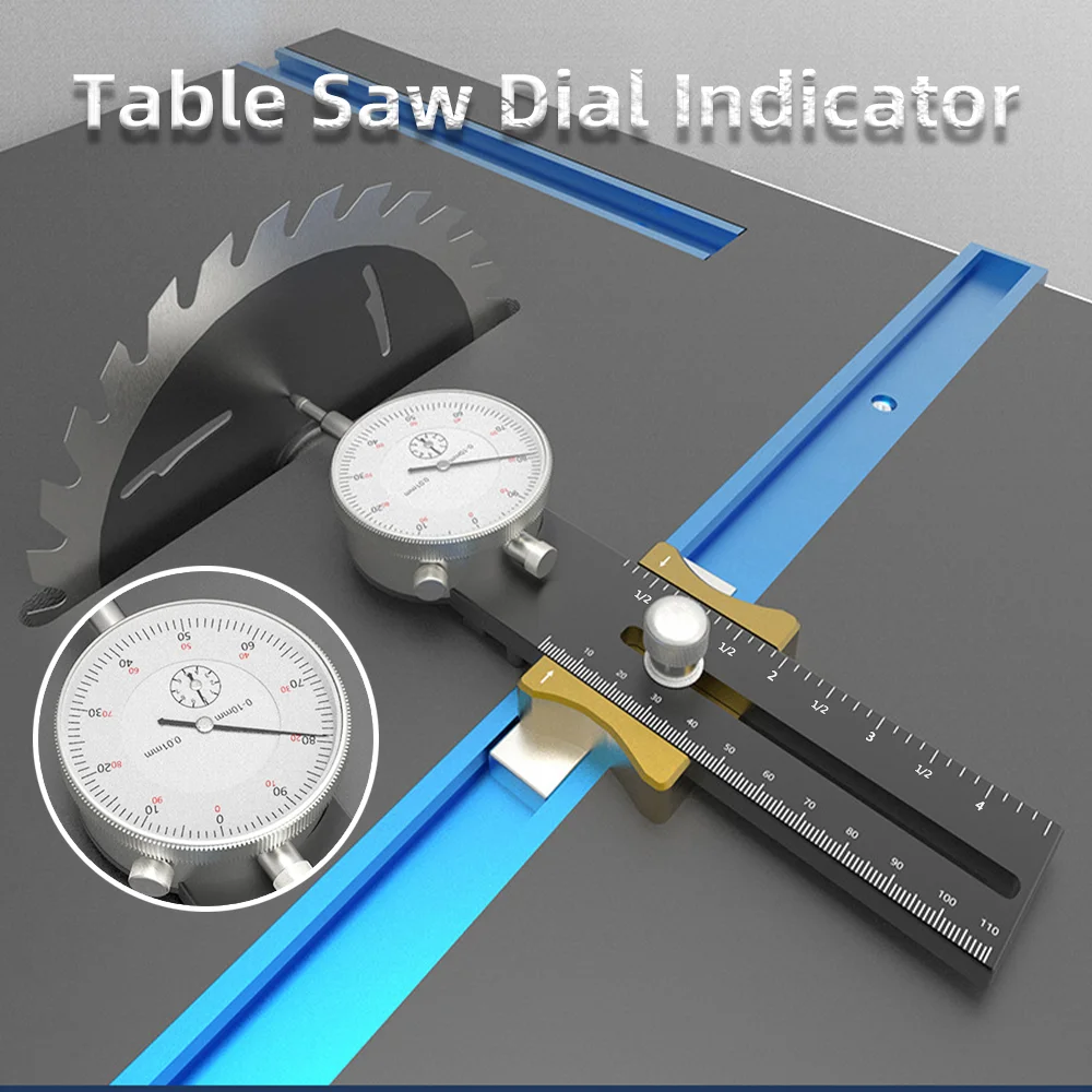 Table de travail de calcul de lame de scie, indicateur à cadran, rapport de parallélisme, alliage d\'aluminium réglable, jauge 11% ment avec outils