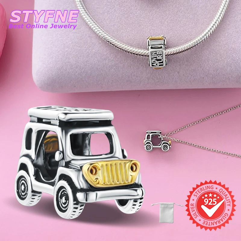 925 Sterling Silver Creative Off-Road Vehicle Pendant Beads Fit Pandora Original Bracelet Charms Beads Women's Jewelry Gift