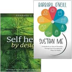 2 libri Self Heal By Design / Sustain Me By Barbara O'neill Guide Book in inglese Paperback