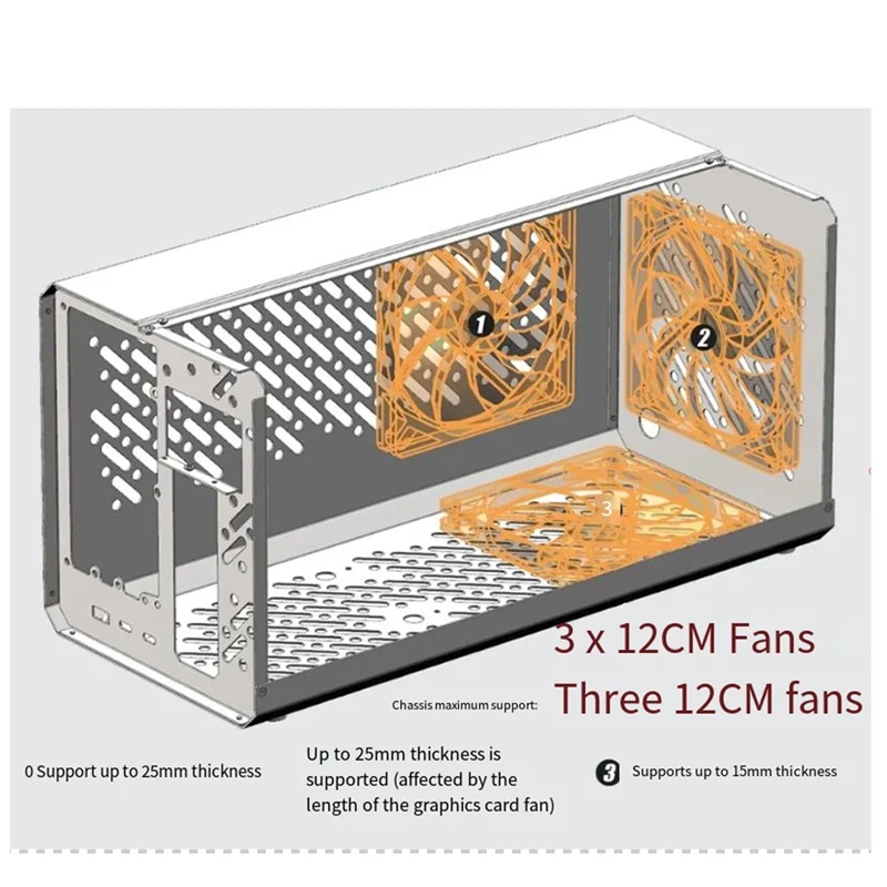 Oculink Thunderbolt3/4 USB4 Chassis Frame Case para TH3P4G3 GPU Dock Metal Frame Case ATX37 Case