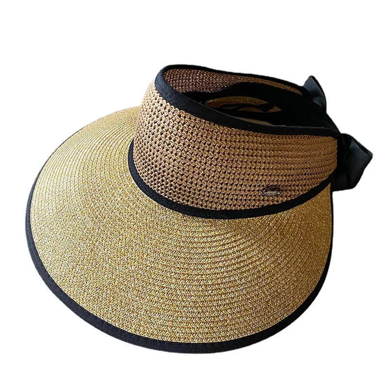 

Sun Hat Women's summer Korean fashion empty top straw hat big edge sun shading Big Brim foldable Beach Hat