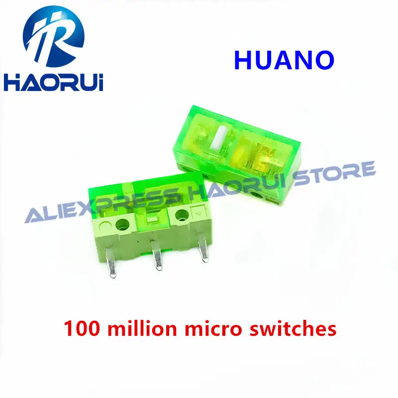2Pcs New product HUANO Black Blue Transparent Shell Mute Mouse Micro Switch 10M 30M 60M 80M 100 million Mouse maintenance button - Image 18