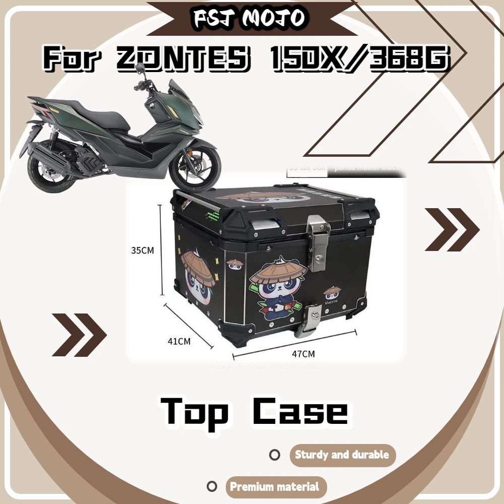 65L Large‑Volume Aluminum Rear Trunk For ZONTES 150X IP66 Dust‑Sealed Drop‑Resistant Tail Box For Motorcycle Scooter