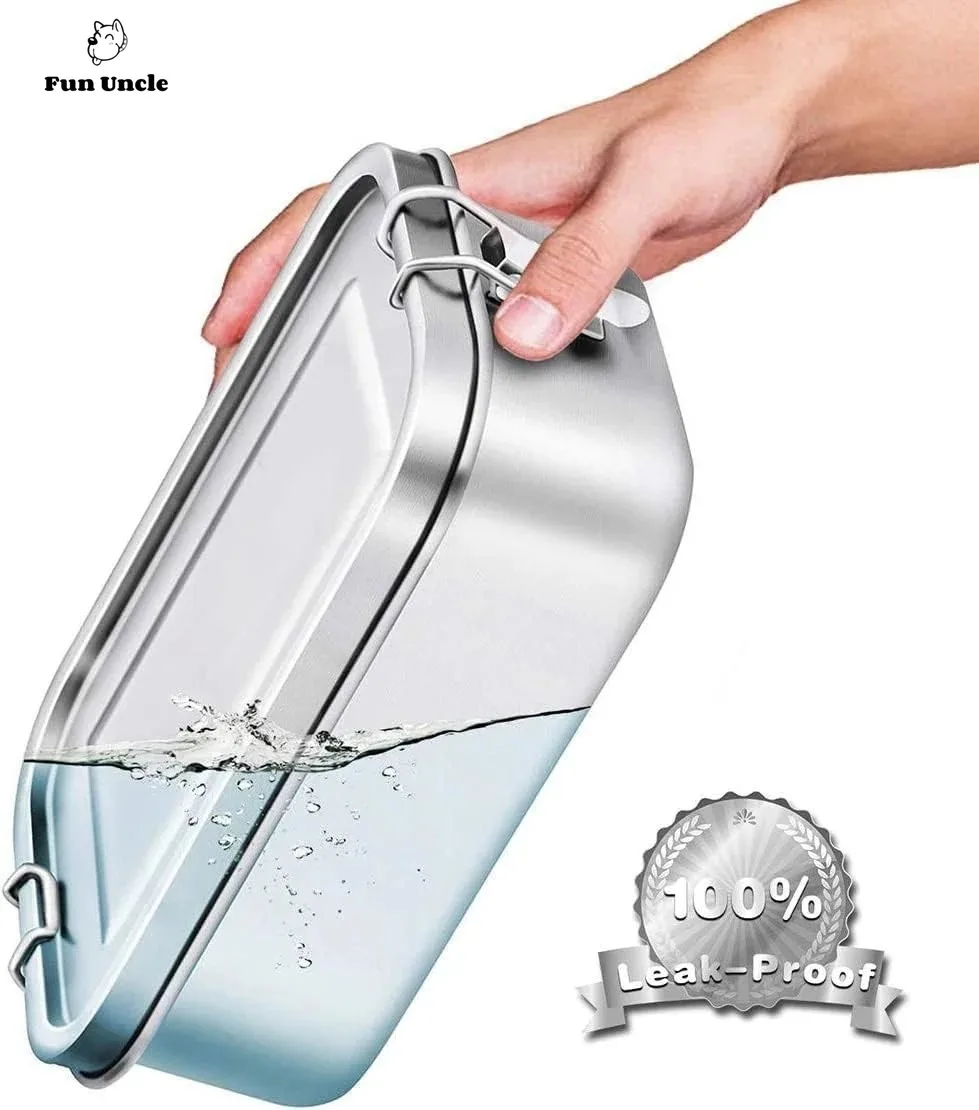 304 Stainless Steel Bento Box Double Layer Compartment Student Lunch Box Leak Proof American Style Airtight Food Container