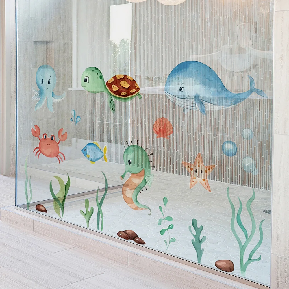 

Blue Sea Fish Bubble Underwater World Underwater Animal Wall Sticker For Kids Rooms Bathroom Home Decoration Murals