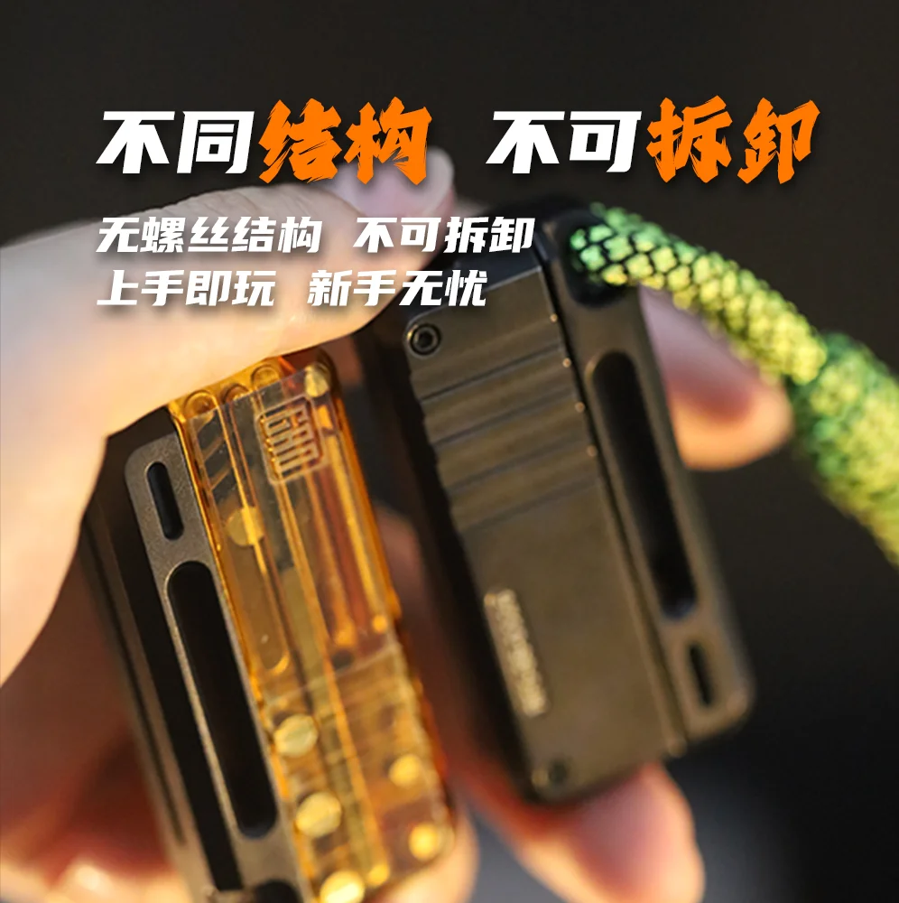 EDC GAO PEI دفع المنزلق الفولاذ المقاوم للصدأ PC دفع المنزلق الميكانيكية المكثفة EDC أدوات الضغط اللعب