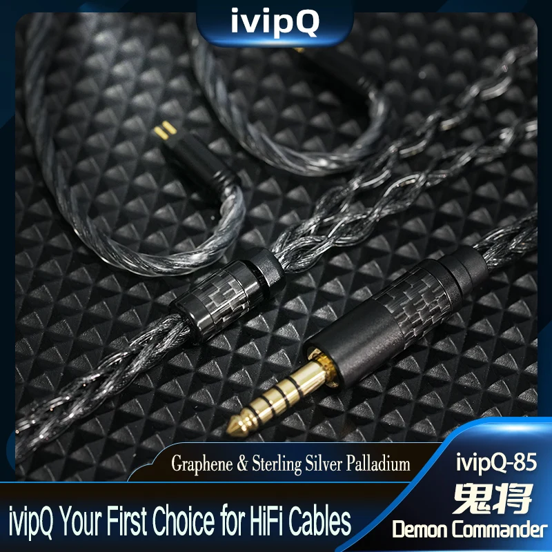 ivipQ-85 Demon Commander High Purity Earphone Cable Single Crystal Gold Copper Alloy + Graphene Shielding HiFi IEM Wire for FH19