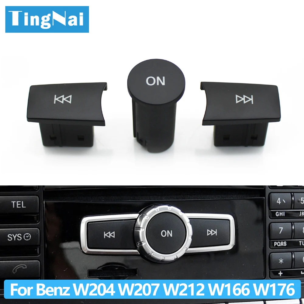 

3PCS Car Front Dashboard Radio CD Player Button Knob Cover Switch Cap For Benz A C E GLK ML GL CLS W176 W246 W156 W204 W166 W218