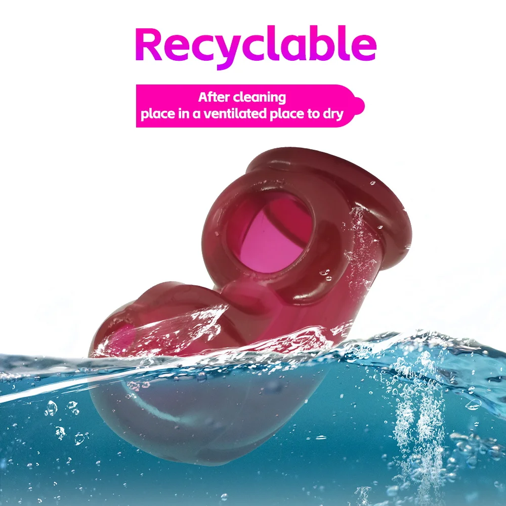 لينة المطاط القضيب كم العفة قفل الذكور JJ ضبط النفس كم مكافحة الانتصاب الكبار تمديد قابلة لإعادة الاستخدام القضيب كم الذكور 3 كولو #5