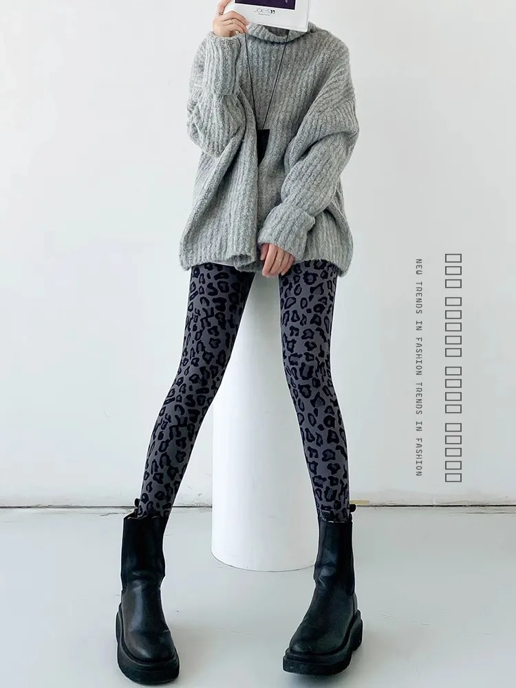 

Женские леггинсы для йоги с высокой талией, на подкладке, с узором под кожу, для фитнеса и спорта, на весну, осень, зиму