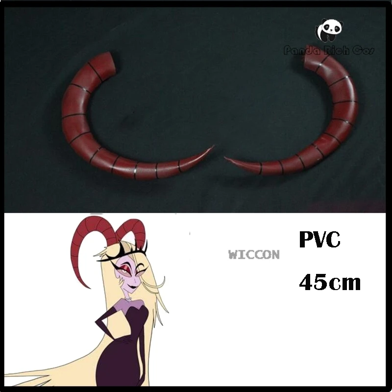 

Lilith Косплей Рога демона Хазбин Декор для волос Реквизит для отеля Козные рога Косплей Первые женские нарядные аксессуары Хэллоуин Карнавал