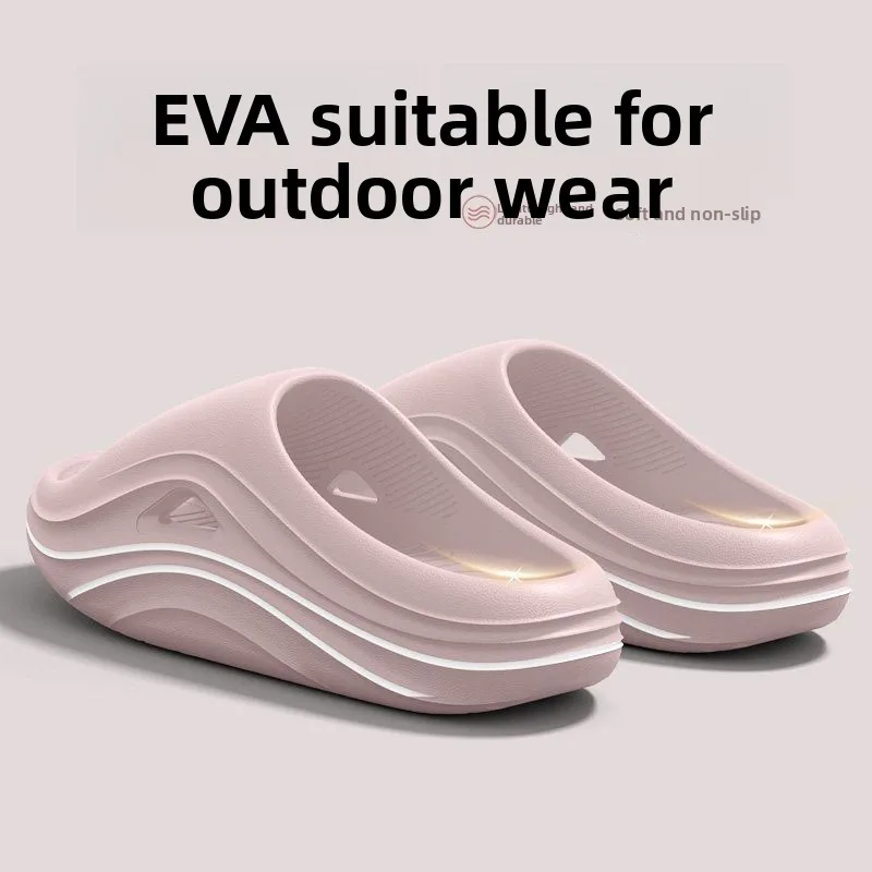 

2026 New Thick Bottom Slippers Women's Couples Anti-Slip No Smell Indoor Outdoor Home Quiet EVA Material Comfortable Sandals