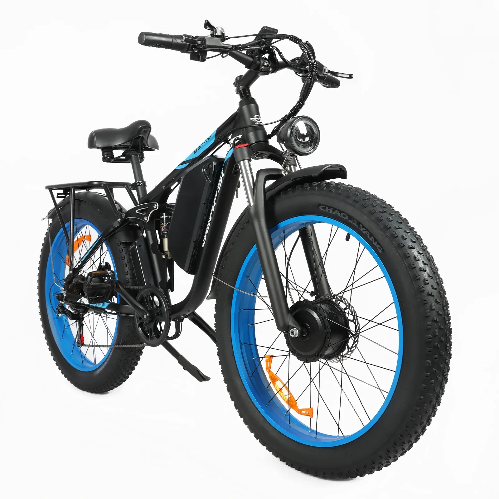 Bicicleta eléctrica todoterreno premium para adultos Baolujie DP-2603, llantas gruesas de 26 pulgadas para montaña y nieve, urbana, 3000W, 48V, 25AH