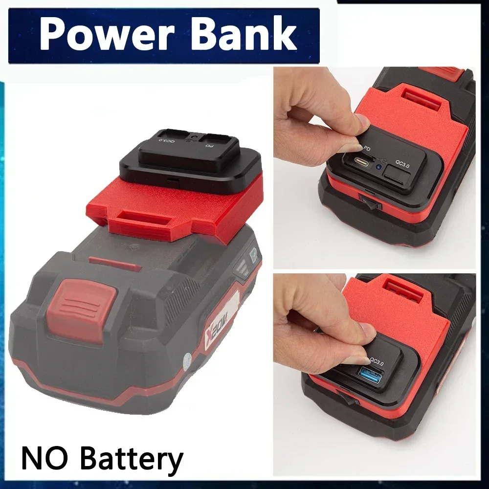 Banco de Potência de Conversão de Bateria de Lítio Carregamento Rápido para Parkside X20v Team Interface Usb e tipo c para Celular