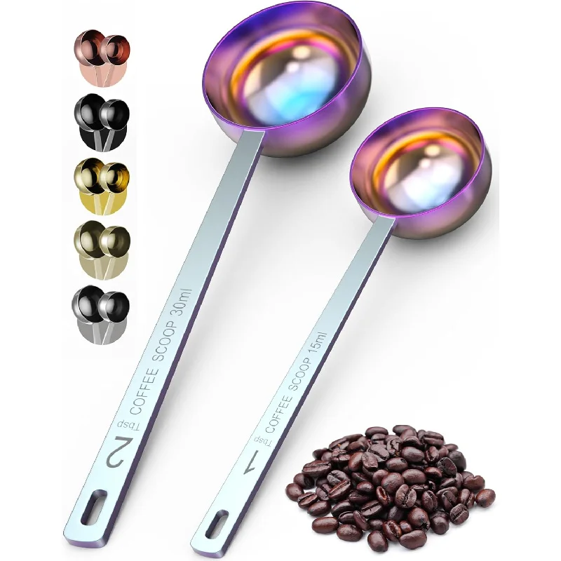 

Household portable multi-color stainless steel coffee bean measuring spoon 30ML, 15ML plated color