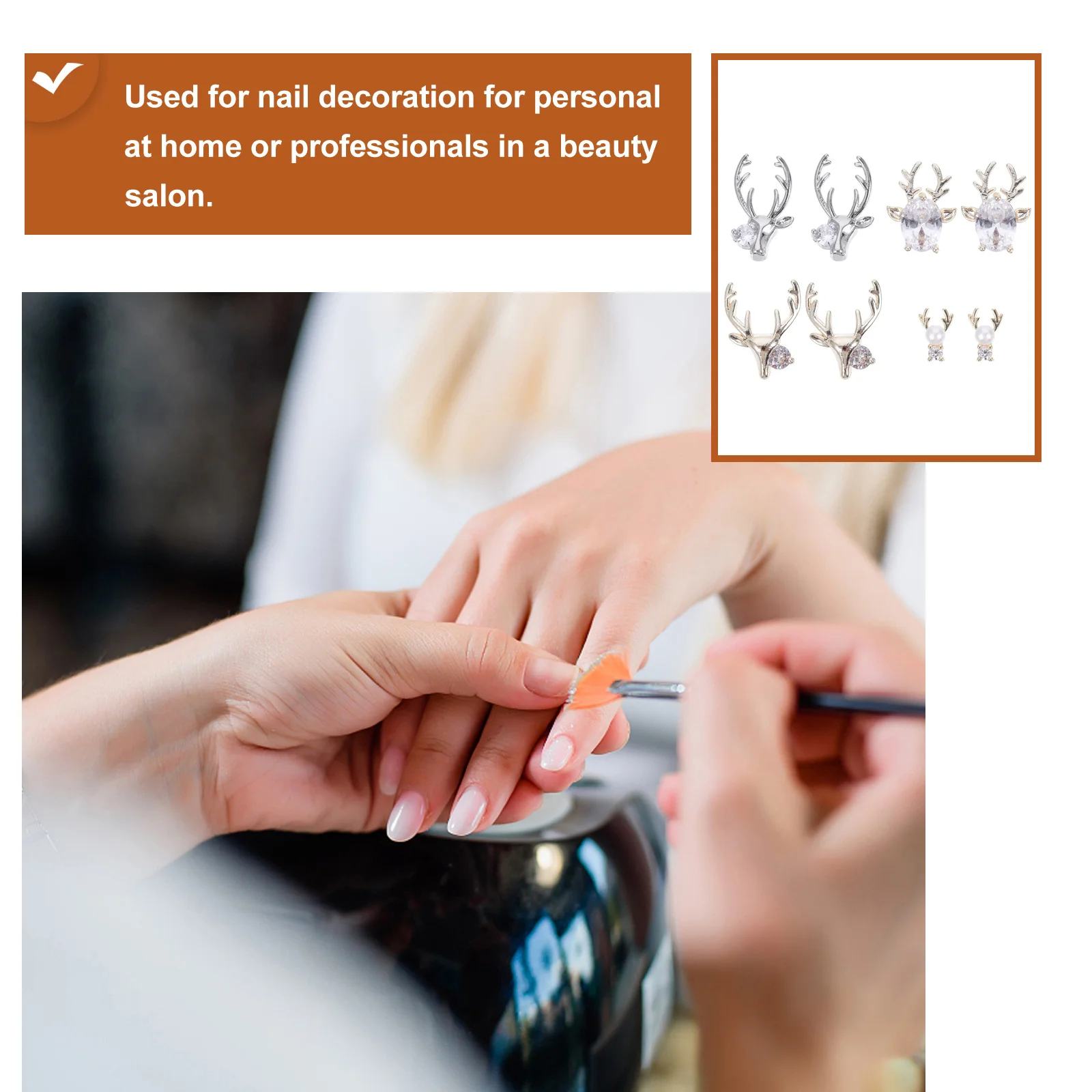 

16pcs Antler Charms Zircon Jewels For Nail Charm Decoration Women Manicure Decoration Supplies Nail Deer Horn Charm