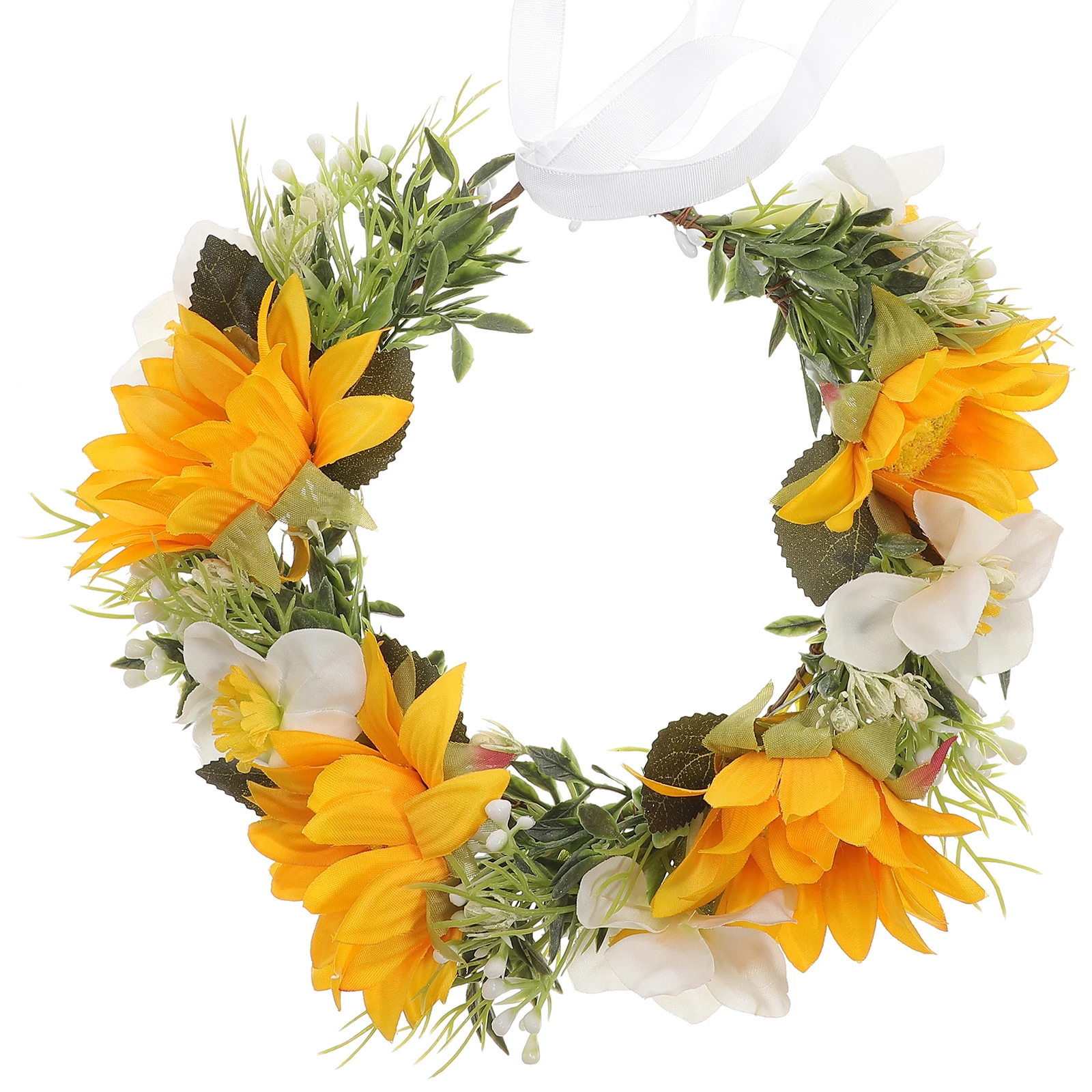 

Adjustable Sunflower Bridal Headband Wedding Flower Headpiece Wreath Bride Hair Decoration Sunflower Headband Bridal Head Wreath