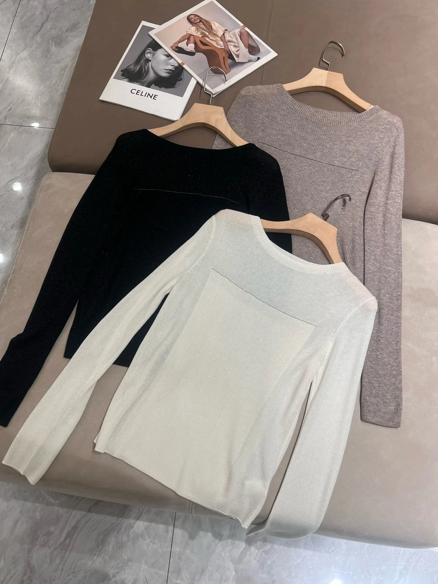 

Шерстяной трикотаж для похудения, круглая женская футболка Ne Long Sve, универсальный топ BC Pit Stripe Fla, шелковый вязаный свитер