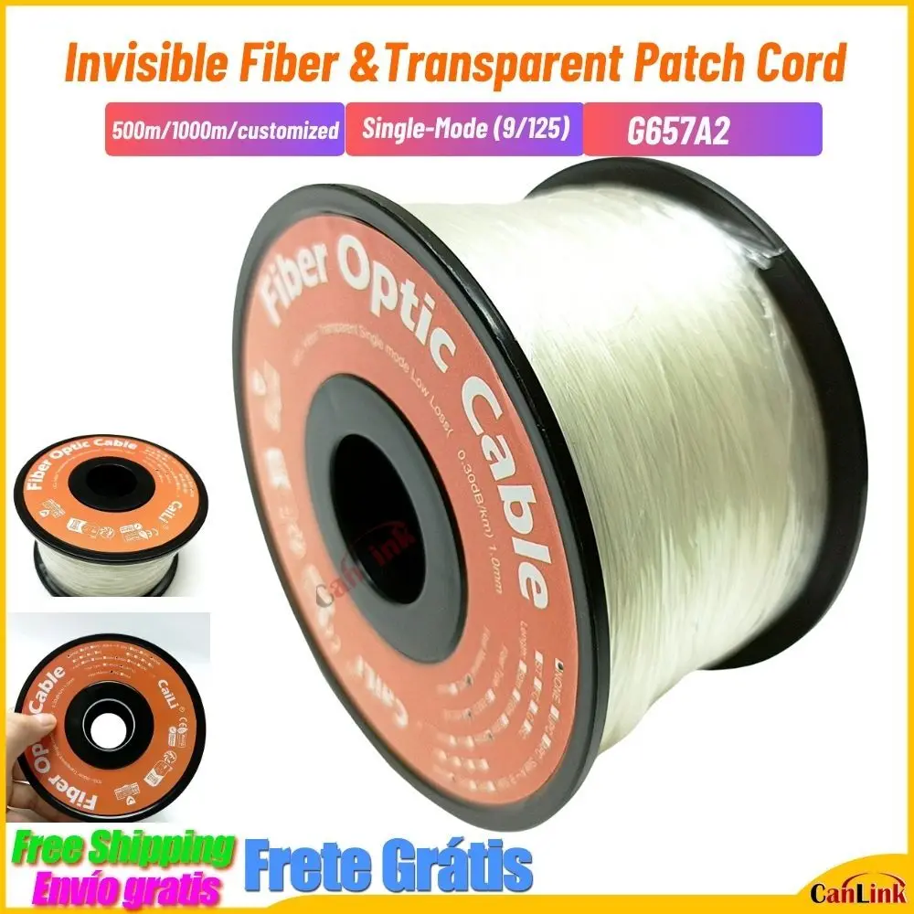 

500M Transparent Jumper-SM G657A2-Bend Insensitive Fiber Invisible Optical Cable Indoor Invisible Transparent