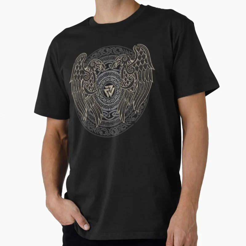 

Norse Viking Ravens Valknut Celtic Knotwork Aegishjalmur valhalla mythology gift T shirt for man Large size Tops S-6XL clothes