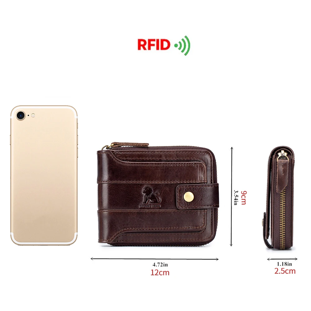 Men's leather wallet, multifunctional RFID wallet, storage bag, wallet, business card holder