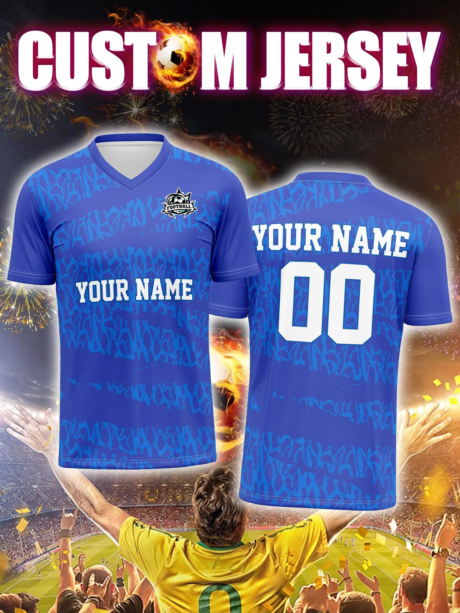 

Футболка для футбола с индивидуальным изображением, номером и именем, подарок на день рождения, сюрприз для фанатов.